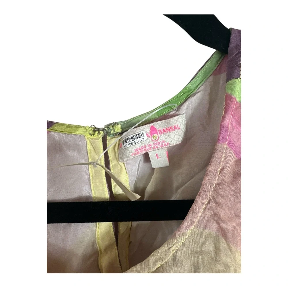 Anthropologie Siddhartha Bansal Organza Tiered Printed Midi Dress NWOT Sz Large - Picture 6 of 7